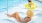 a woman laying in pool water
